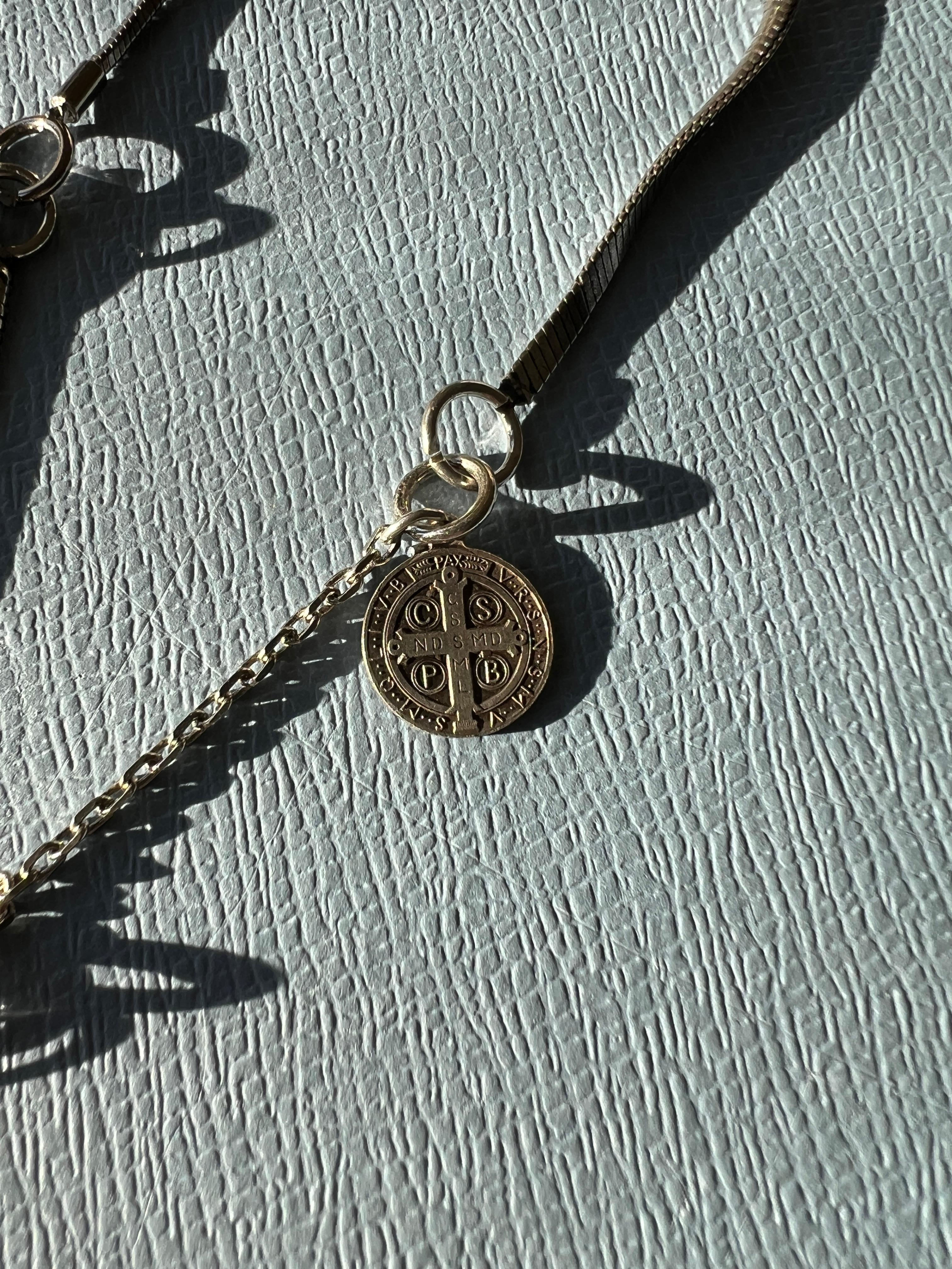 Silber Medaillon Kette Halskette Joan of Arc Religiös 3
