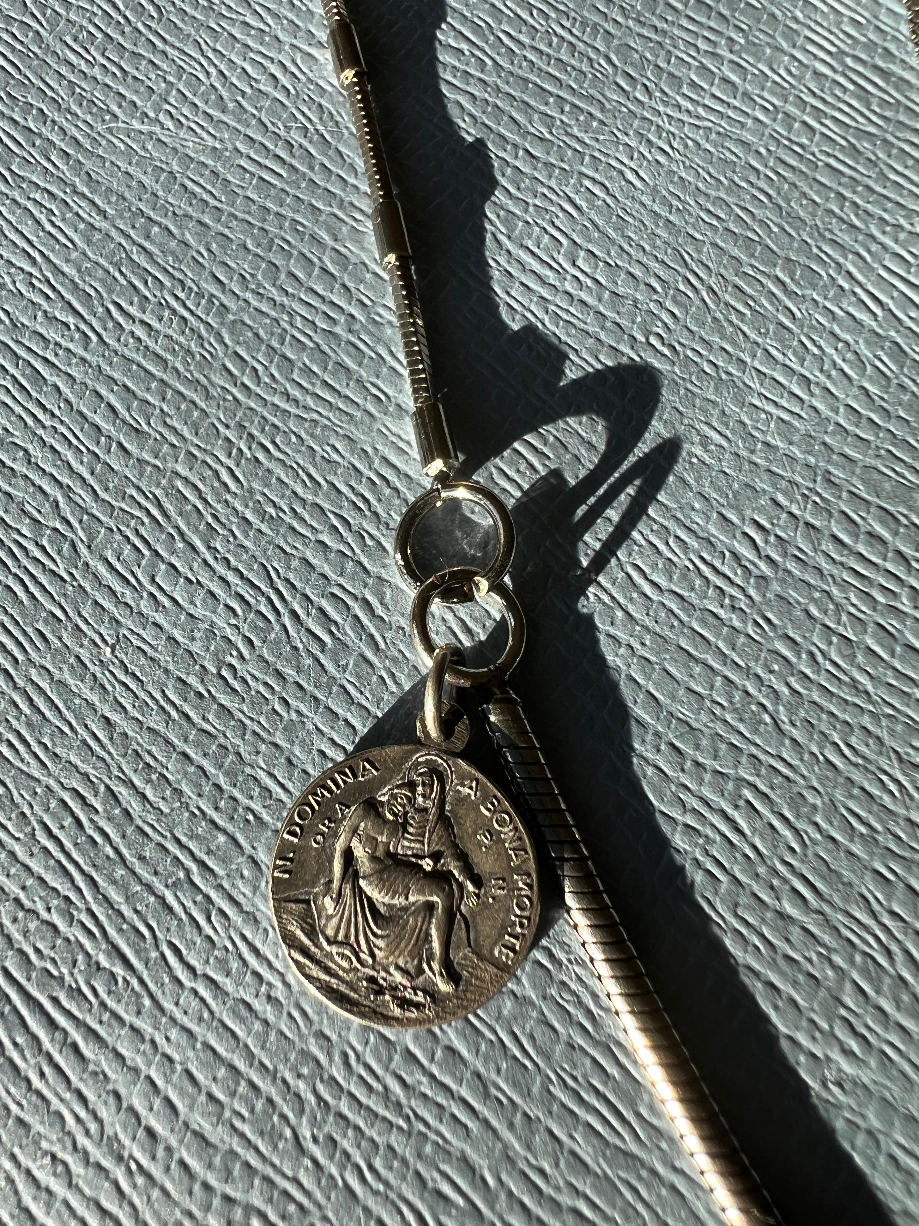 Silber Medaillon Kette Halskette Joan of Arc Religiös 4