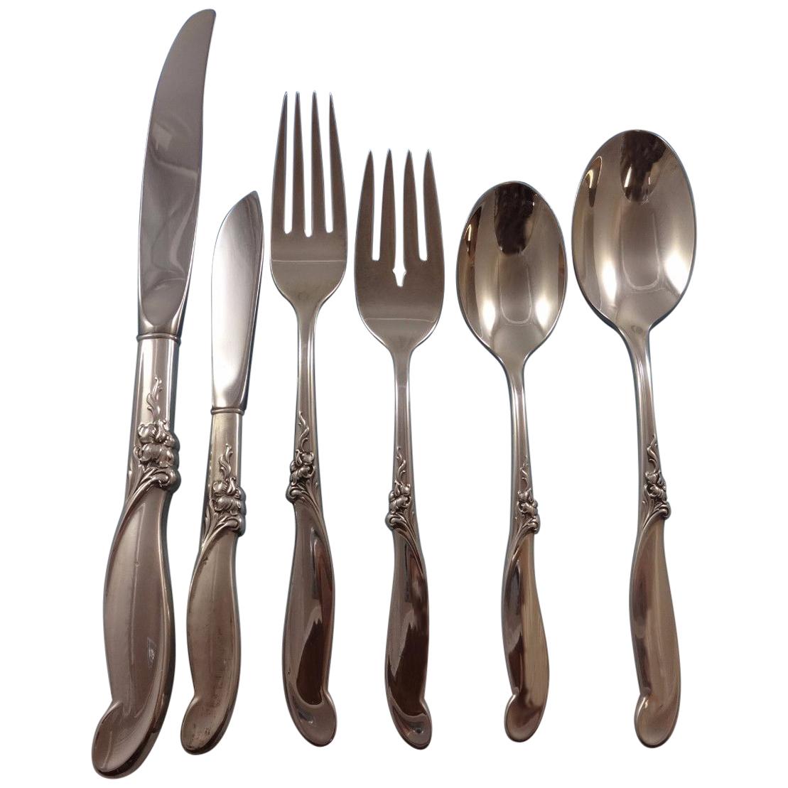 Silver Melody by International Sterling Silver Flatware Set 12 Service 72 Pieces For Sale