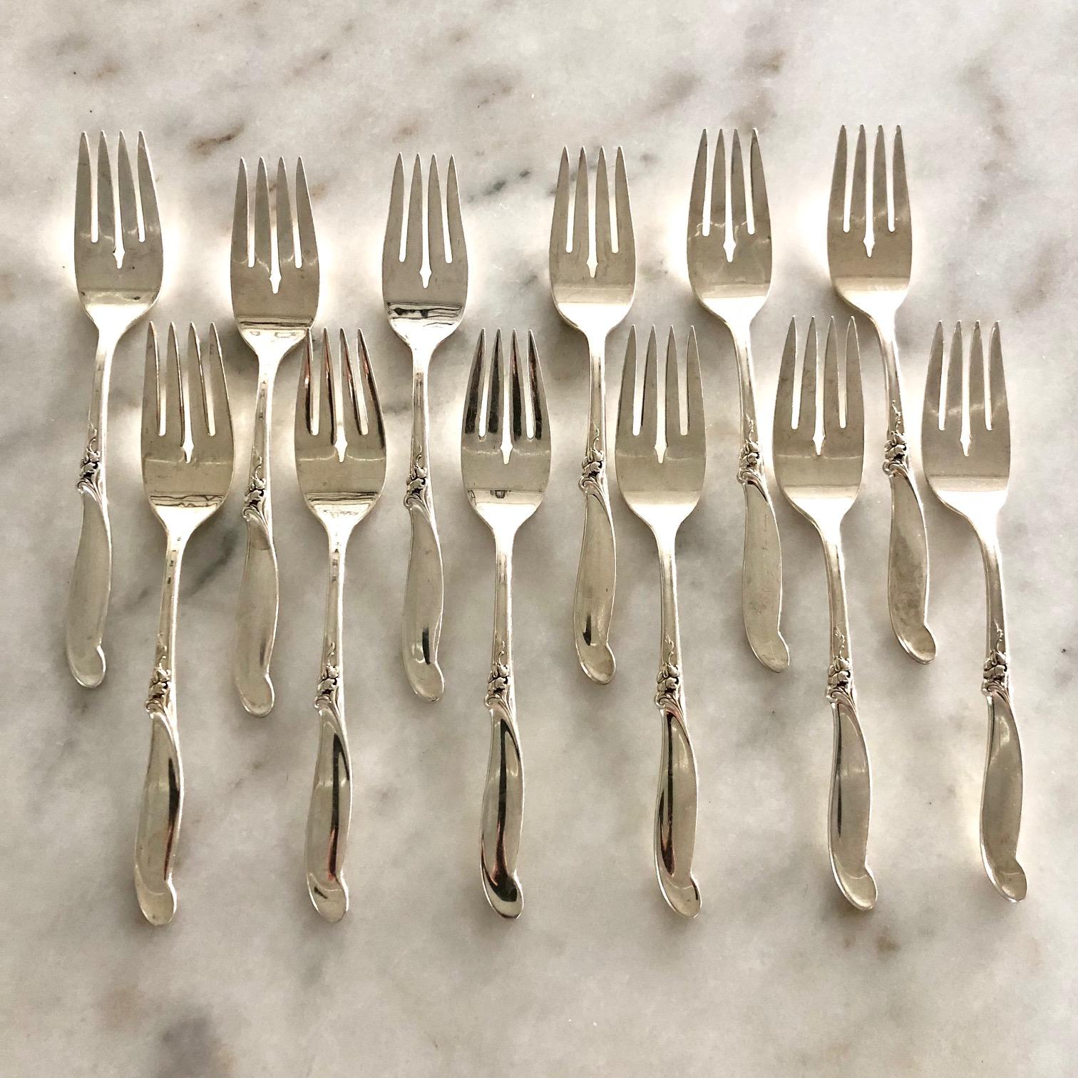 Silver Melody by International Sterling Silver Flatware Set for 12 3