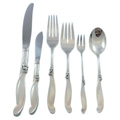 Silver Melody by International Sterling Silver Flatware Set for 12 Service 82 Pc