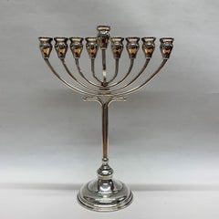 Silver Menorah of Contemporary Design