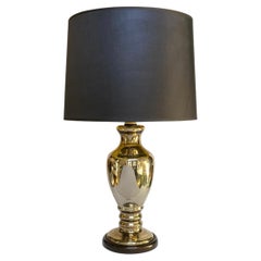20th Century Silver Mercury Glass Table Lamp with Bronze Base