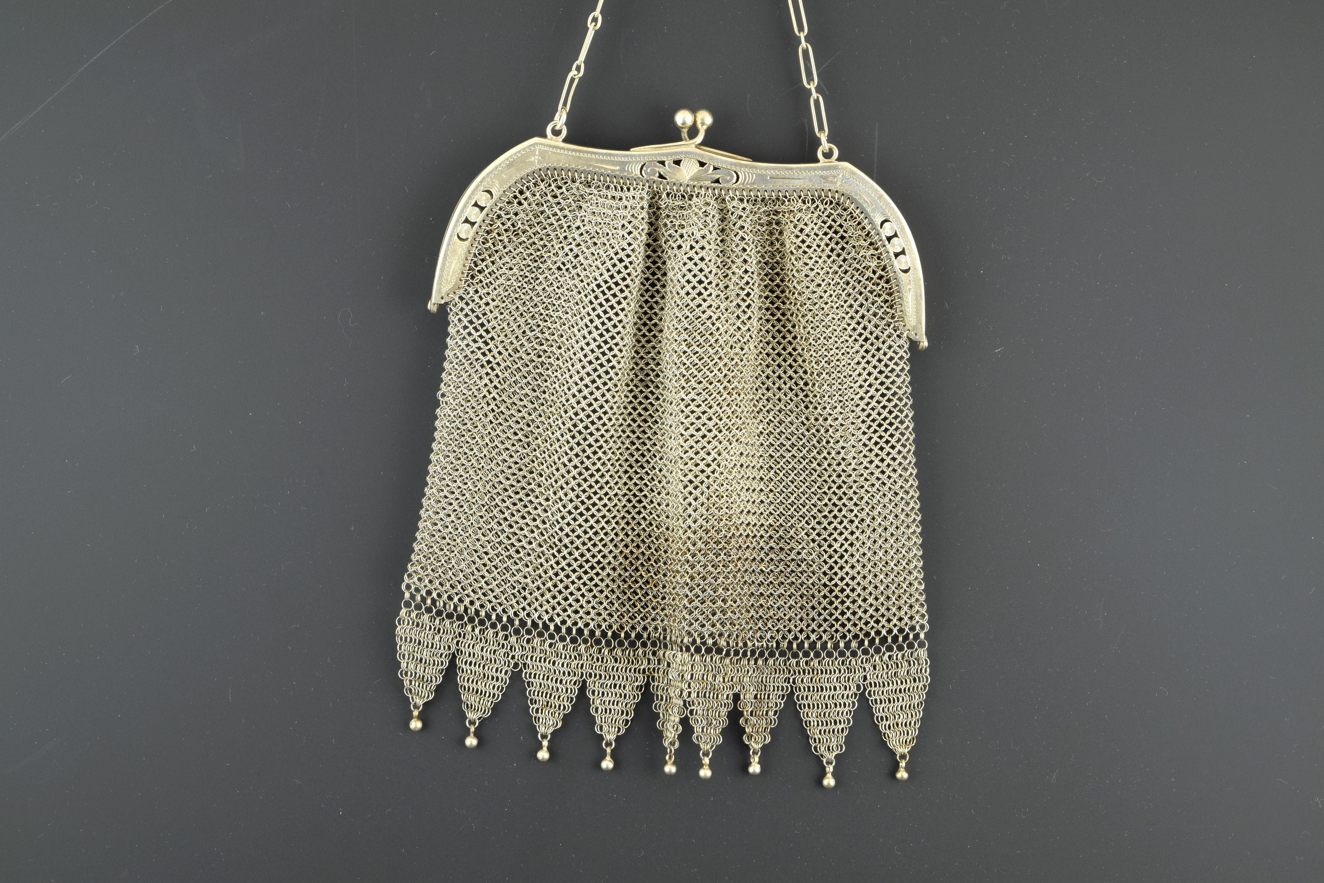 Neoclassical Silver Mesh Bag, 19th Century