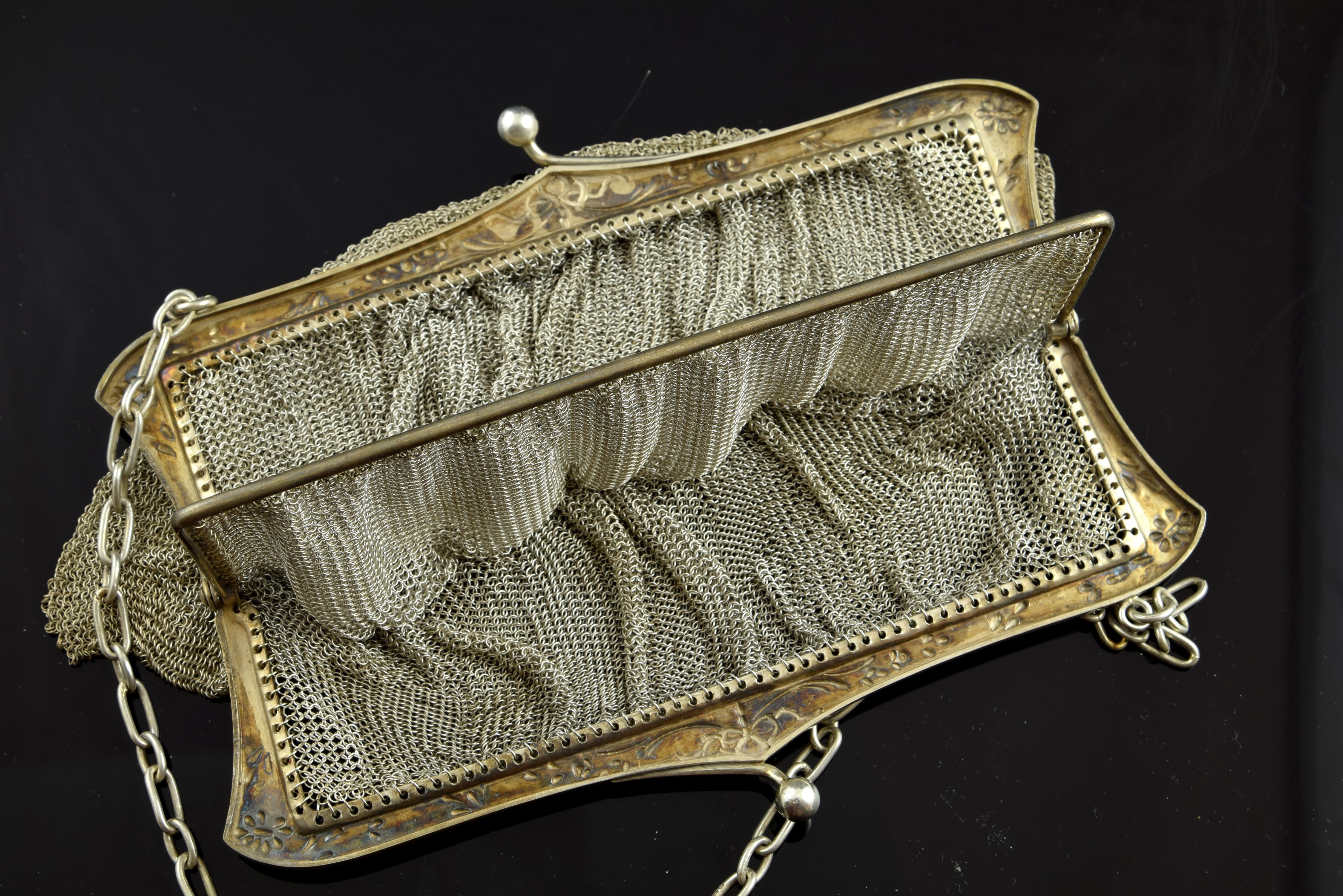 Silberne Mesh-Tasche aus Silber, 19. Jahrhundert im Zustand „Gut“ in Madrid, ES