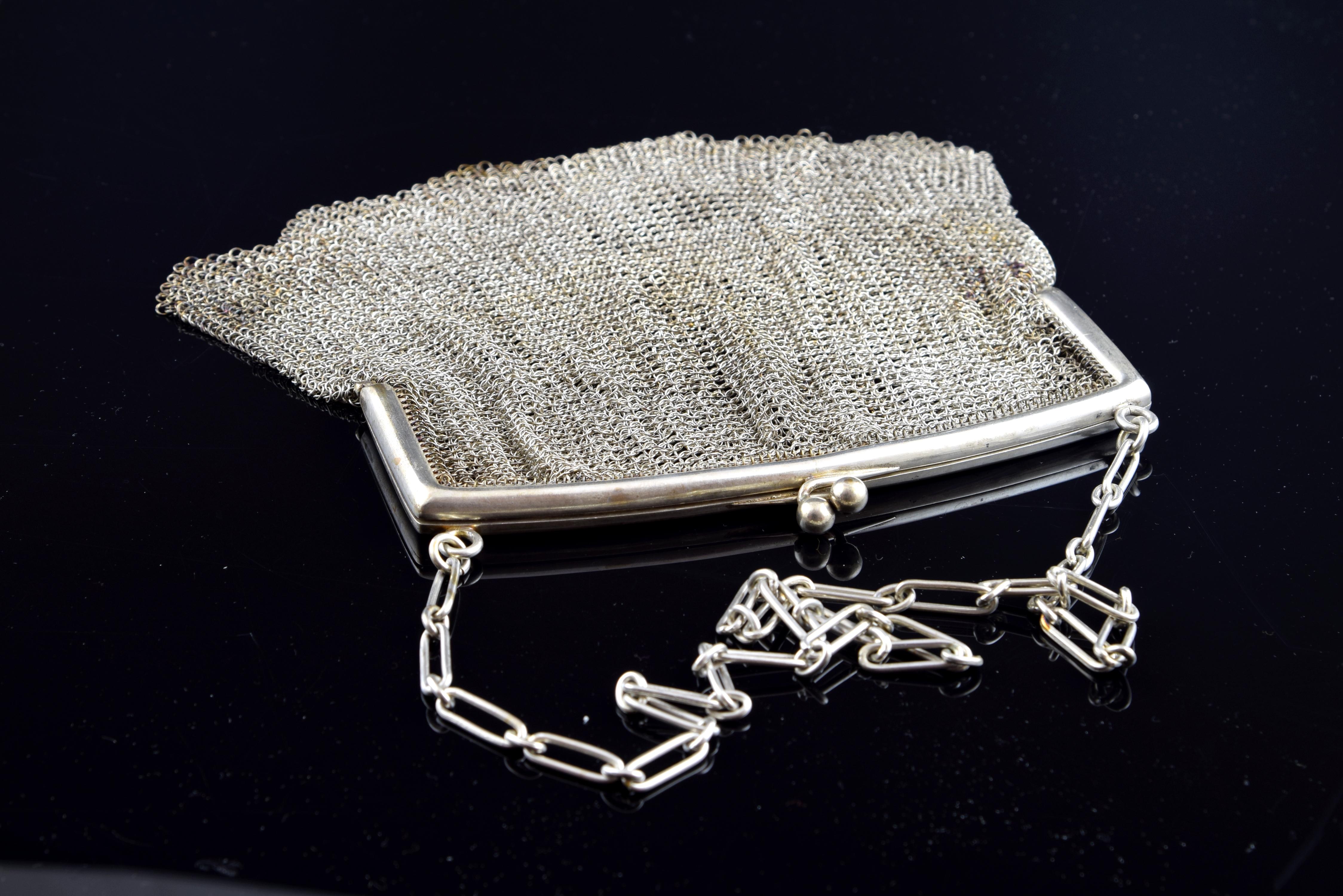 Silberne Mesh-Tasche, 19. Jahrhundert im Zustand „Gut“ im Angebot in Madrid, ES