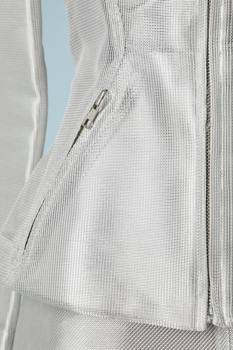 Women's Silver mesh skirt-suit Mugler Trademark For Sale