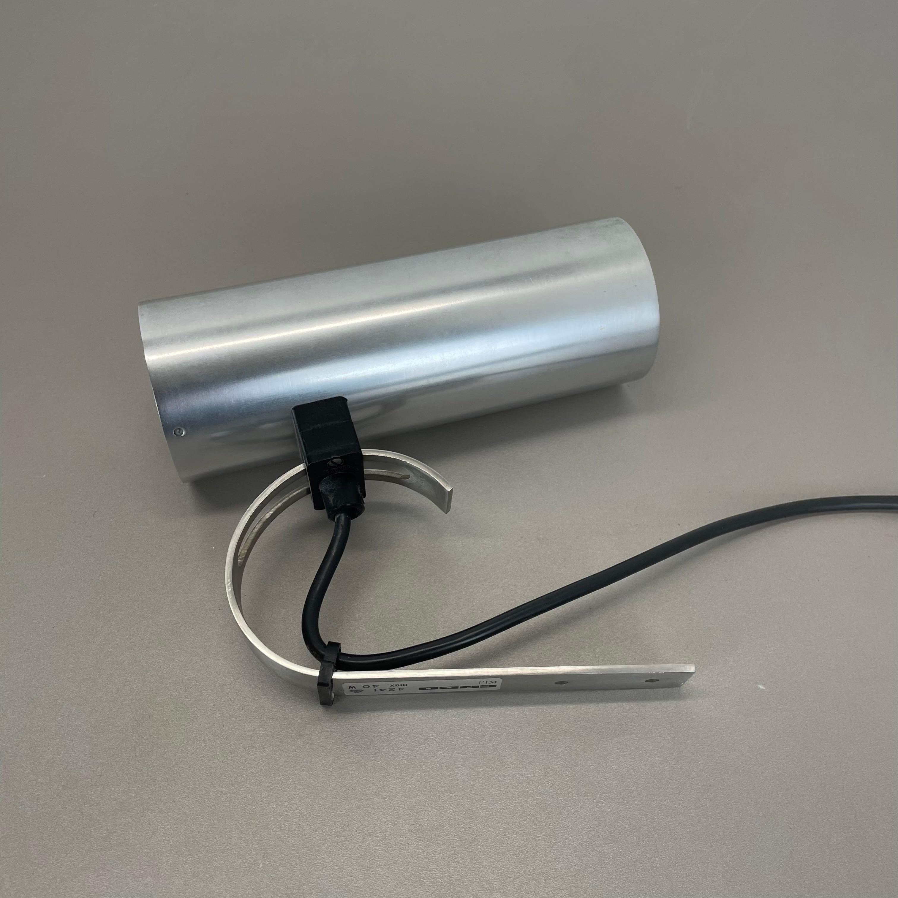silver metal adjustable SPACE AGE wall spot light by Erco Lights, Germany 1970s For Sale 8