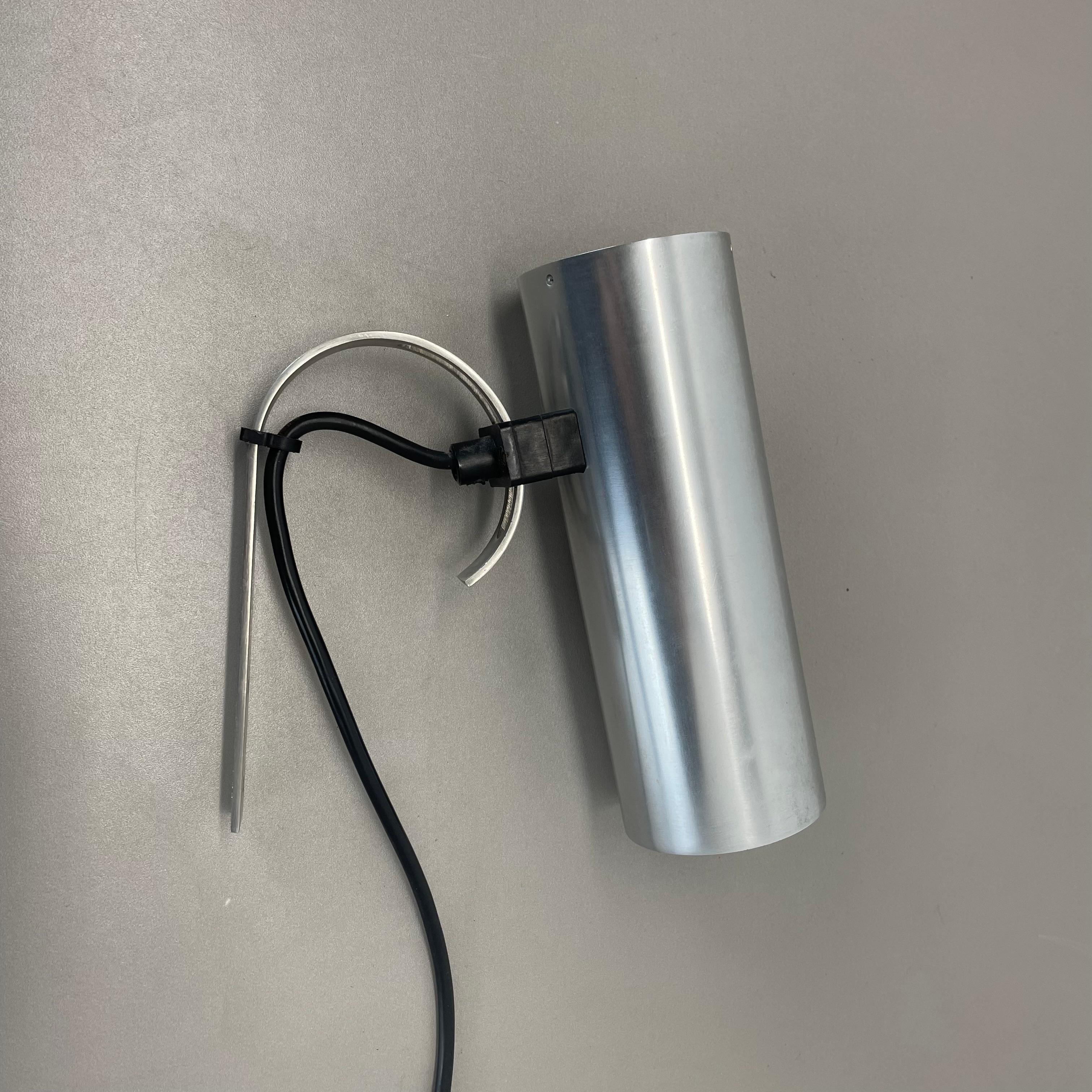 silver metal adjustable SPACE AGE wall spot light by Erco Lights, Germany 1970s For Sale 10