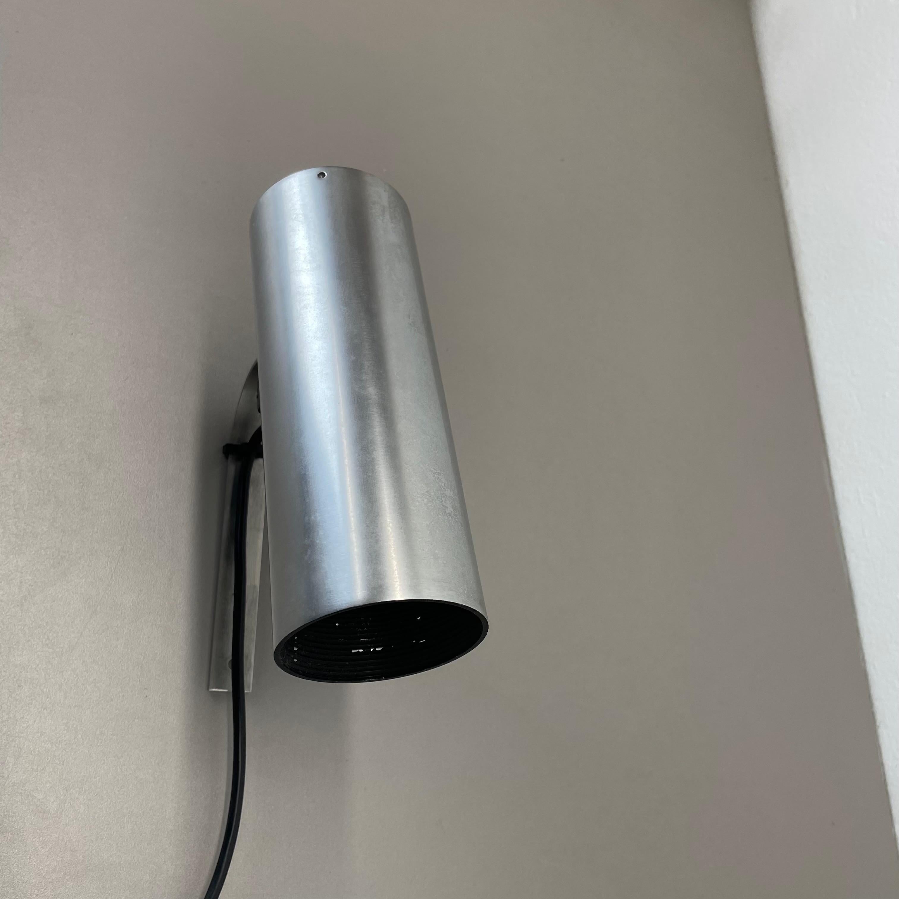 silver metal adjustable SPACE AGE wall spot light by Erco Lights, Germany 1970s For Sale 3