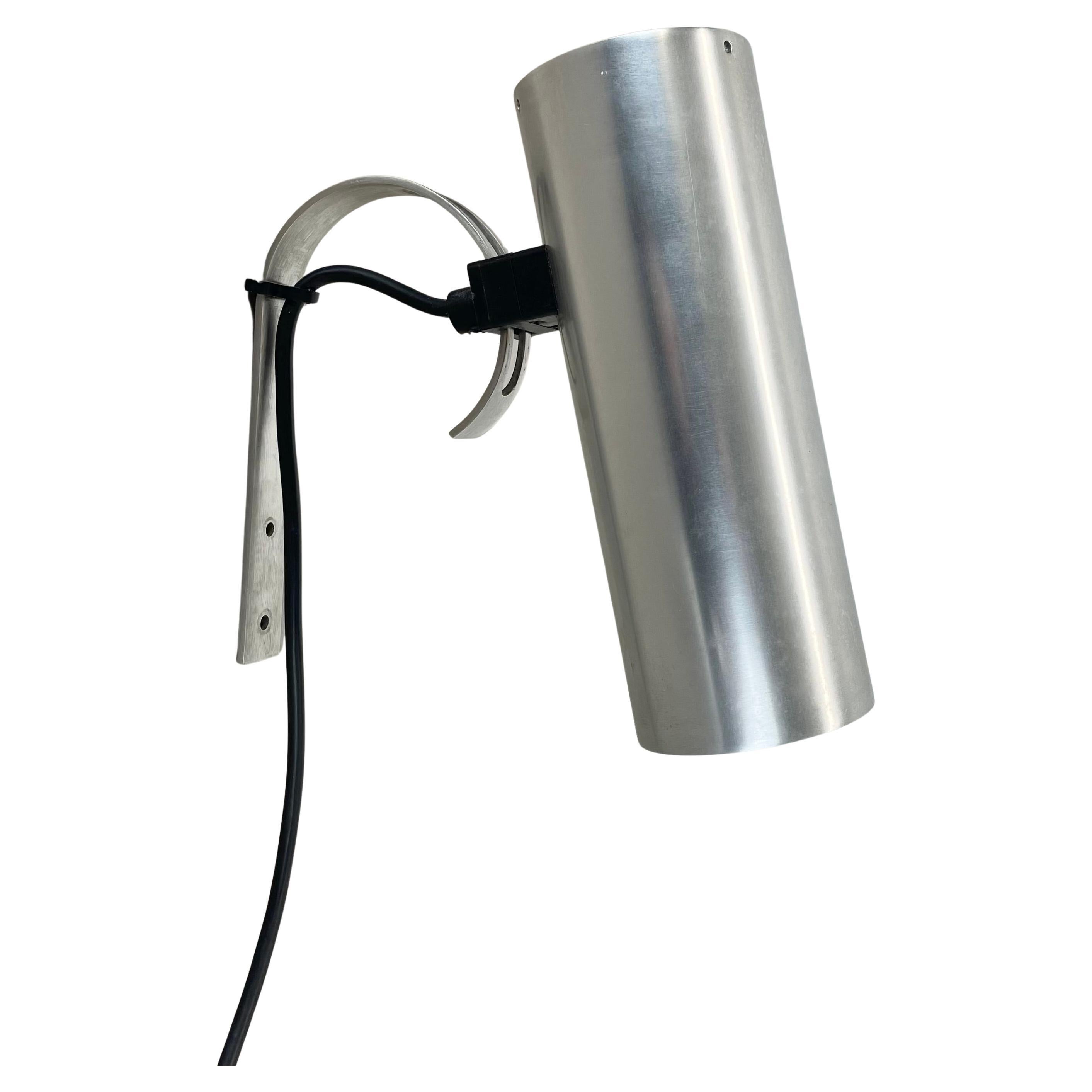 silver metal adjustable SPACE AGE wall spot light by Erco Lights, Germany 1970s For Sale