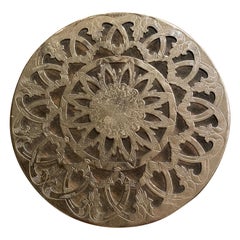 Silver Metal and Glass Trivet