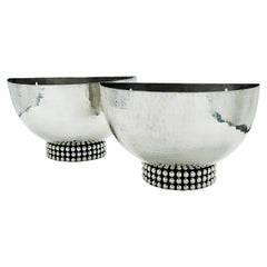 Silver Metal Art Deco Pair of Sconces Design by Jean Despres