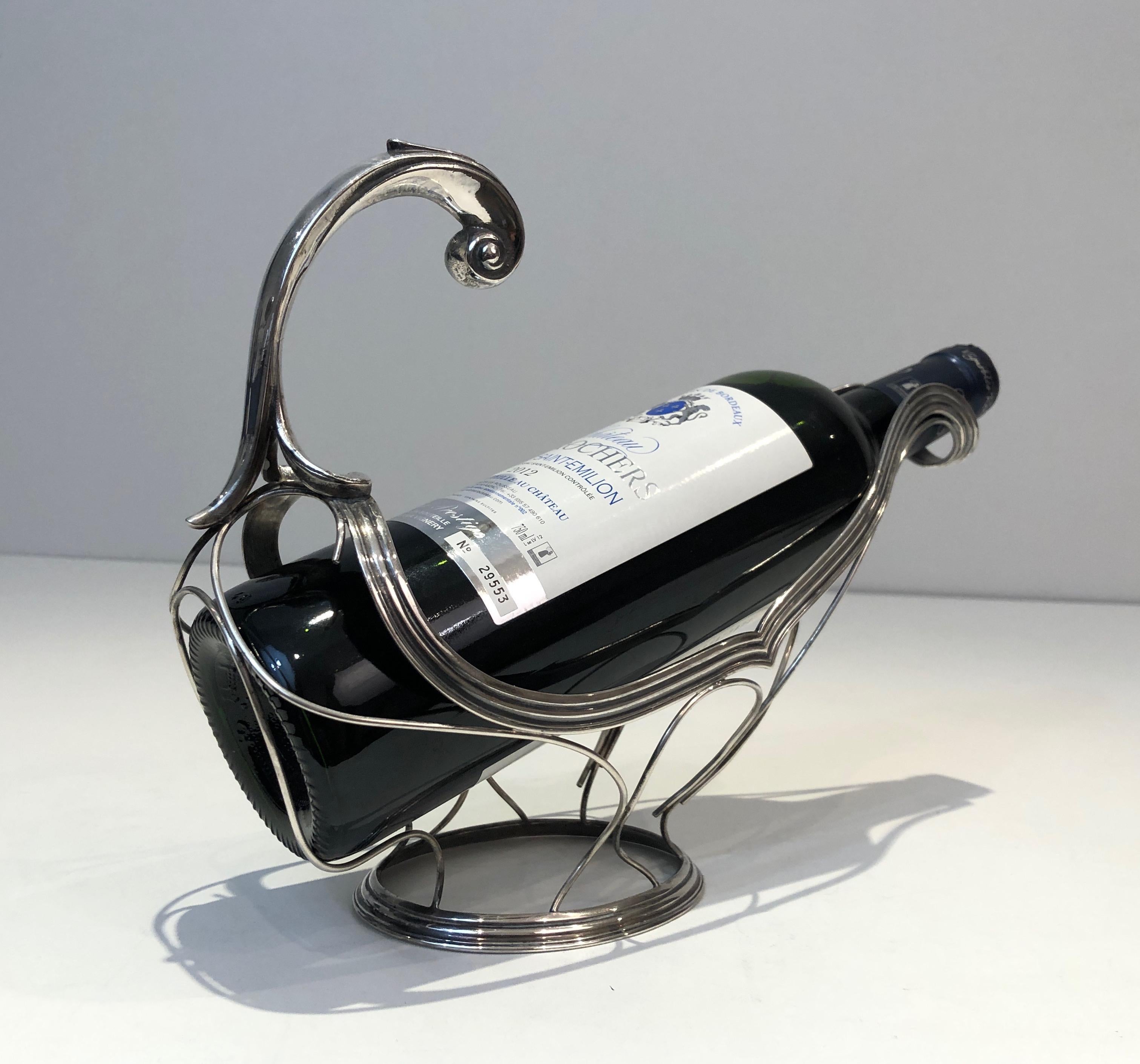 Mid-20th Century Silver Metal Bottle Holder, French, Circa 1930 For Sale