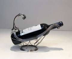 Silver Metal Bottle Holder, French, Circa 1930