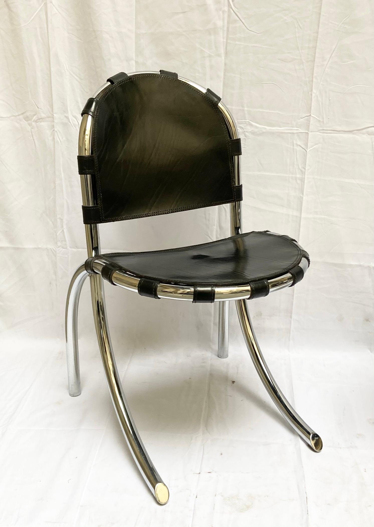 Silver Metal Chairs Studio Tetrark Medusa 1960s Bazzani Made in Italy In Good Condition In Naples, IT