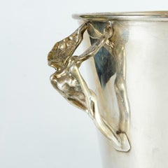 Silver metal champagne bottle by Antonio Pujia