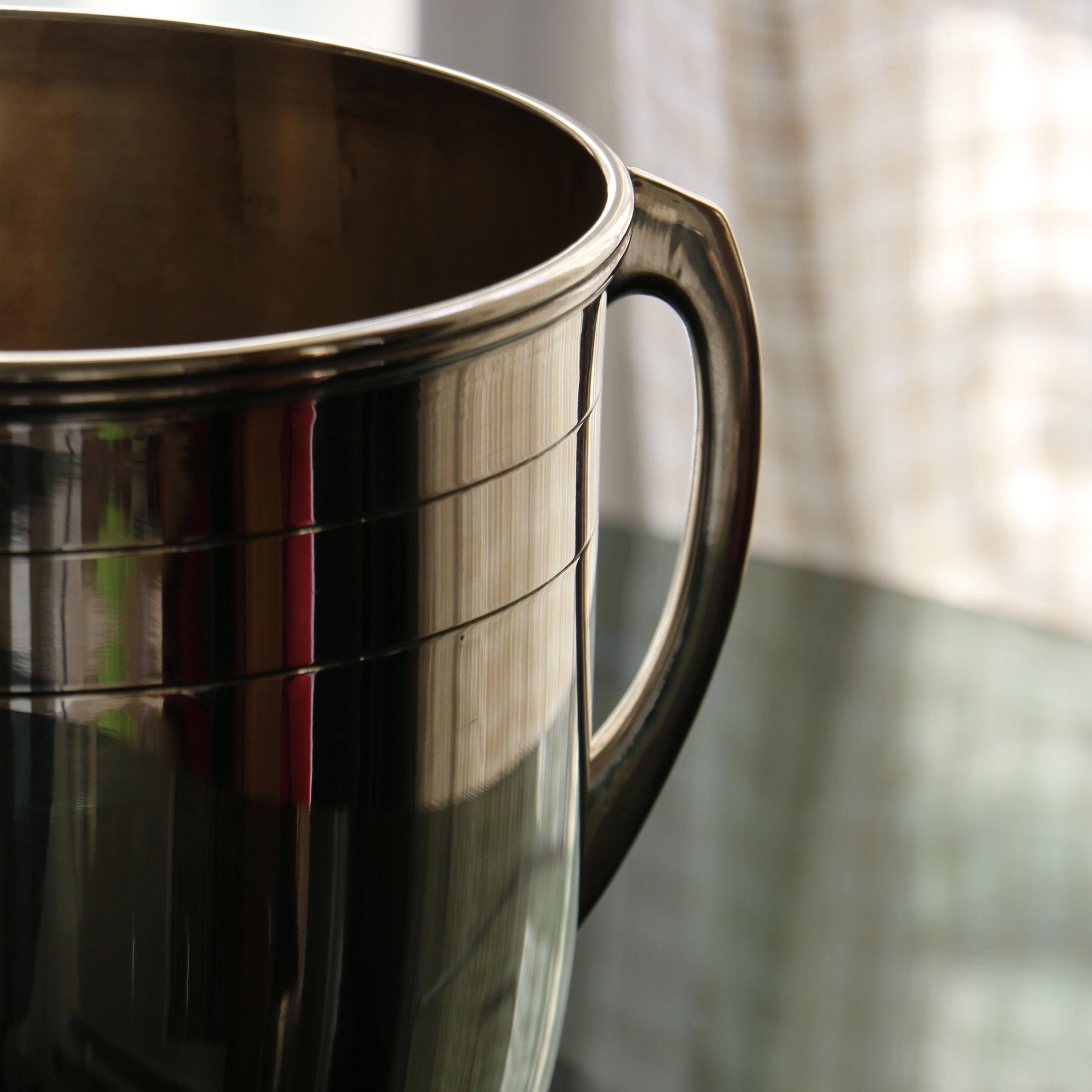 French Silver Metal Champagne Bucket For Sale