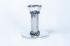 Silberne Metallkronleuchter Design by Jean Després