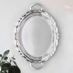 Silver Metal Finish Plateau Mirror, Designed by Studio Job, Made in Italy