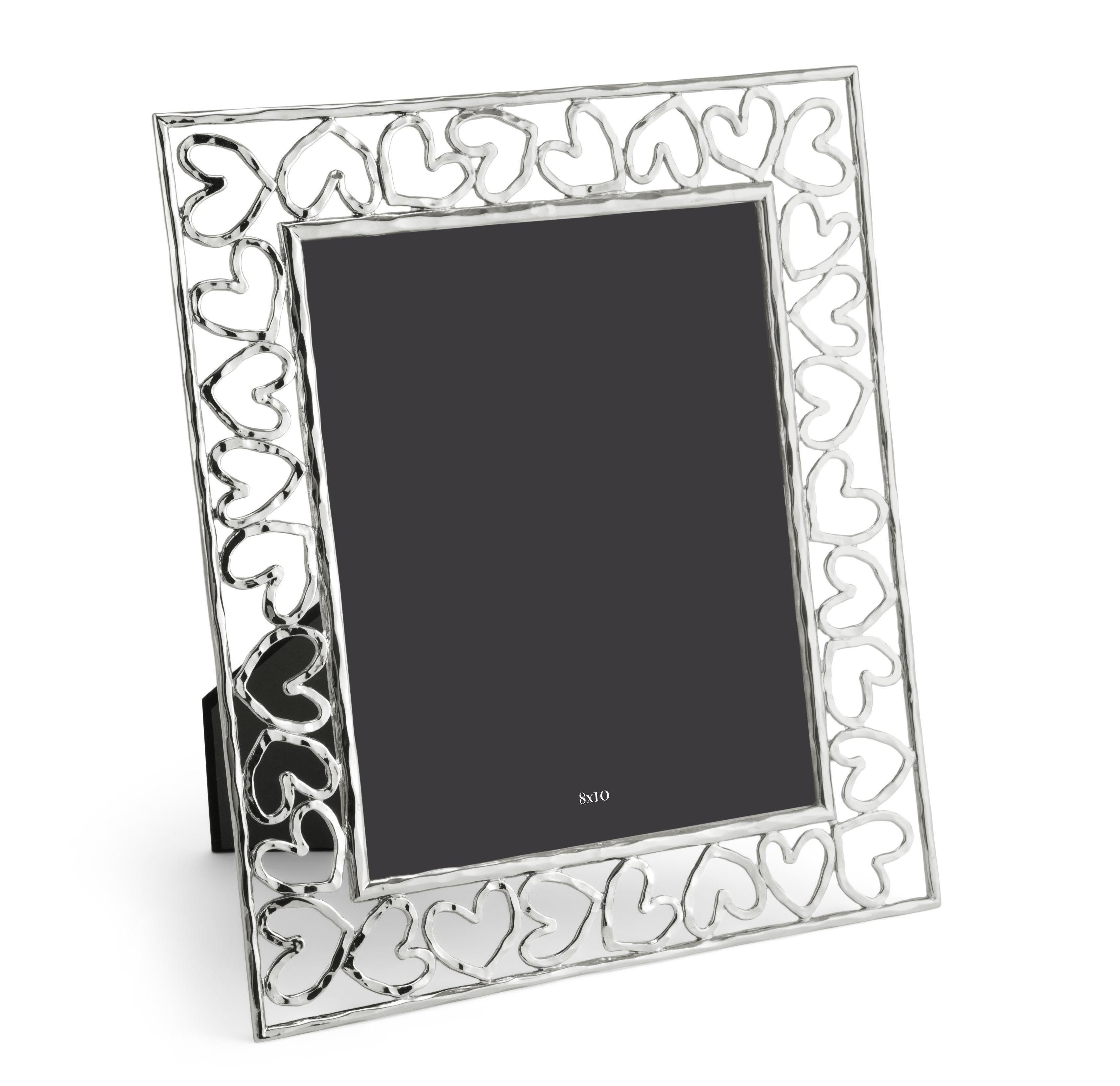Modern Silver Metal Heart Photo Frame, Large Model. For Sale