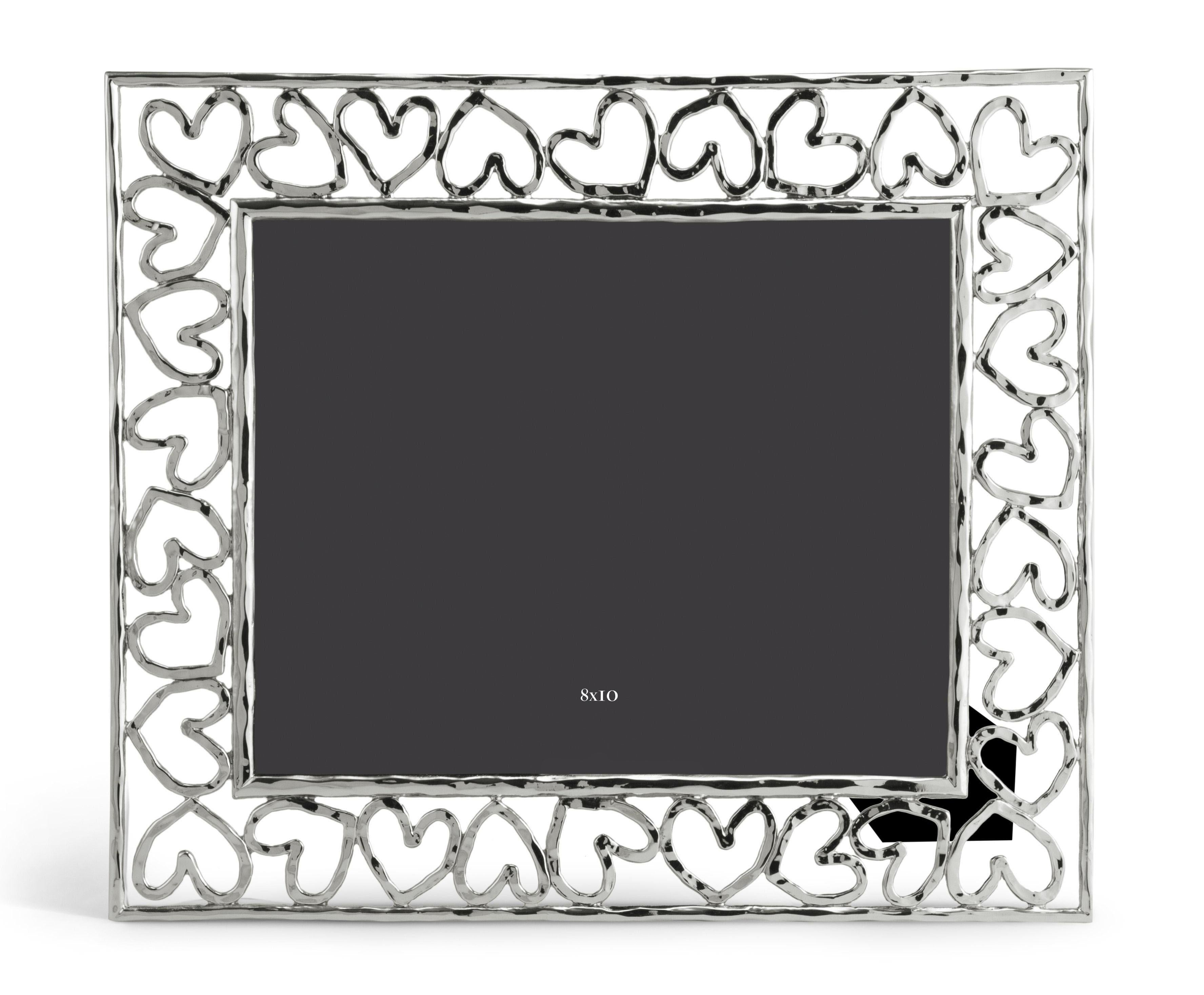 French Silver Metal Heart Photo Frame, Large Model. For Sale