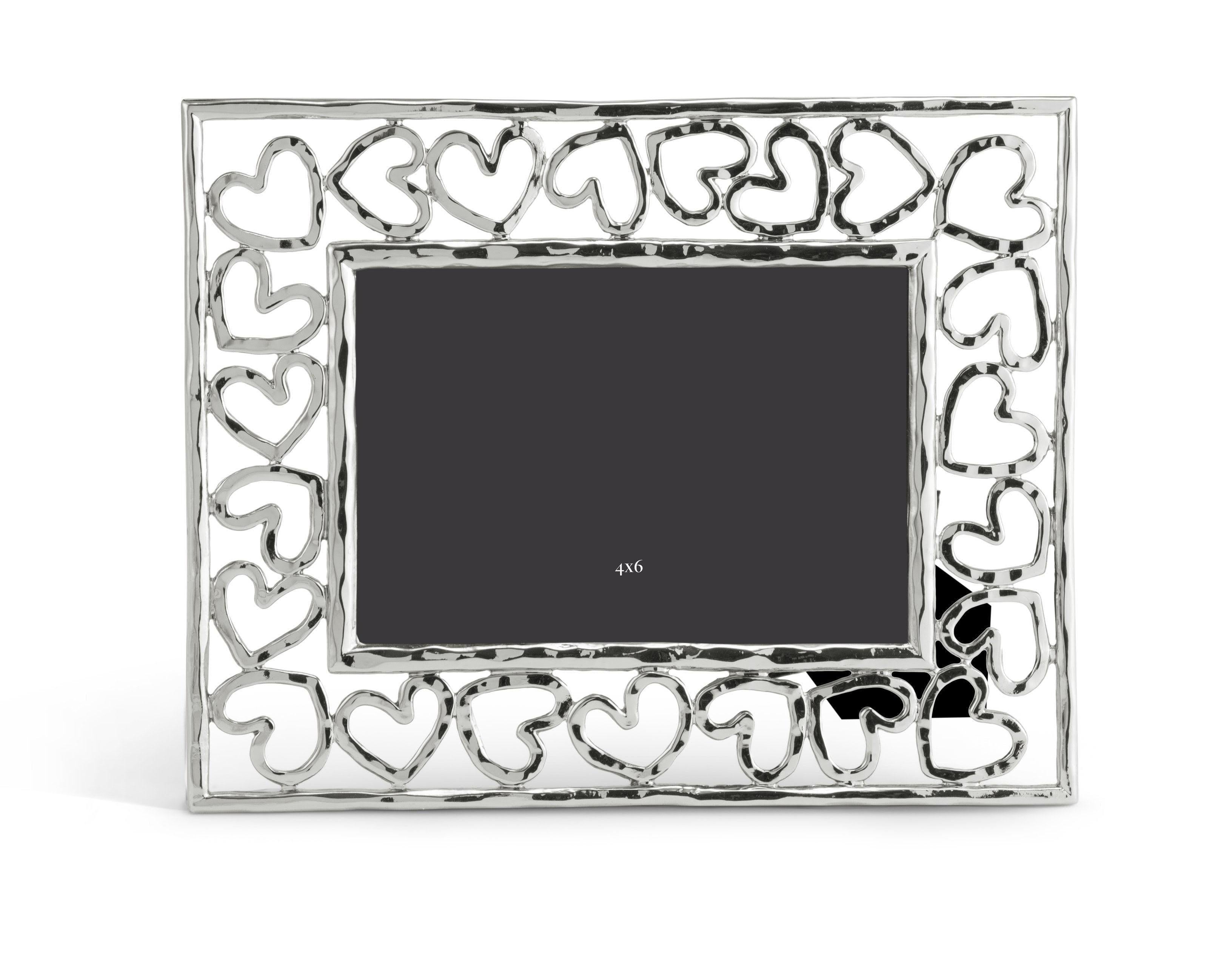 Modern Silver Metal Heart Photo Frame, Small Model. For Sale