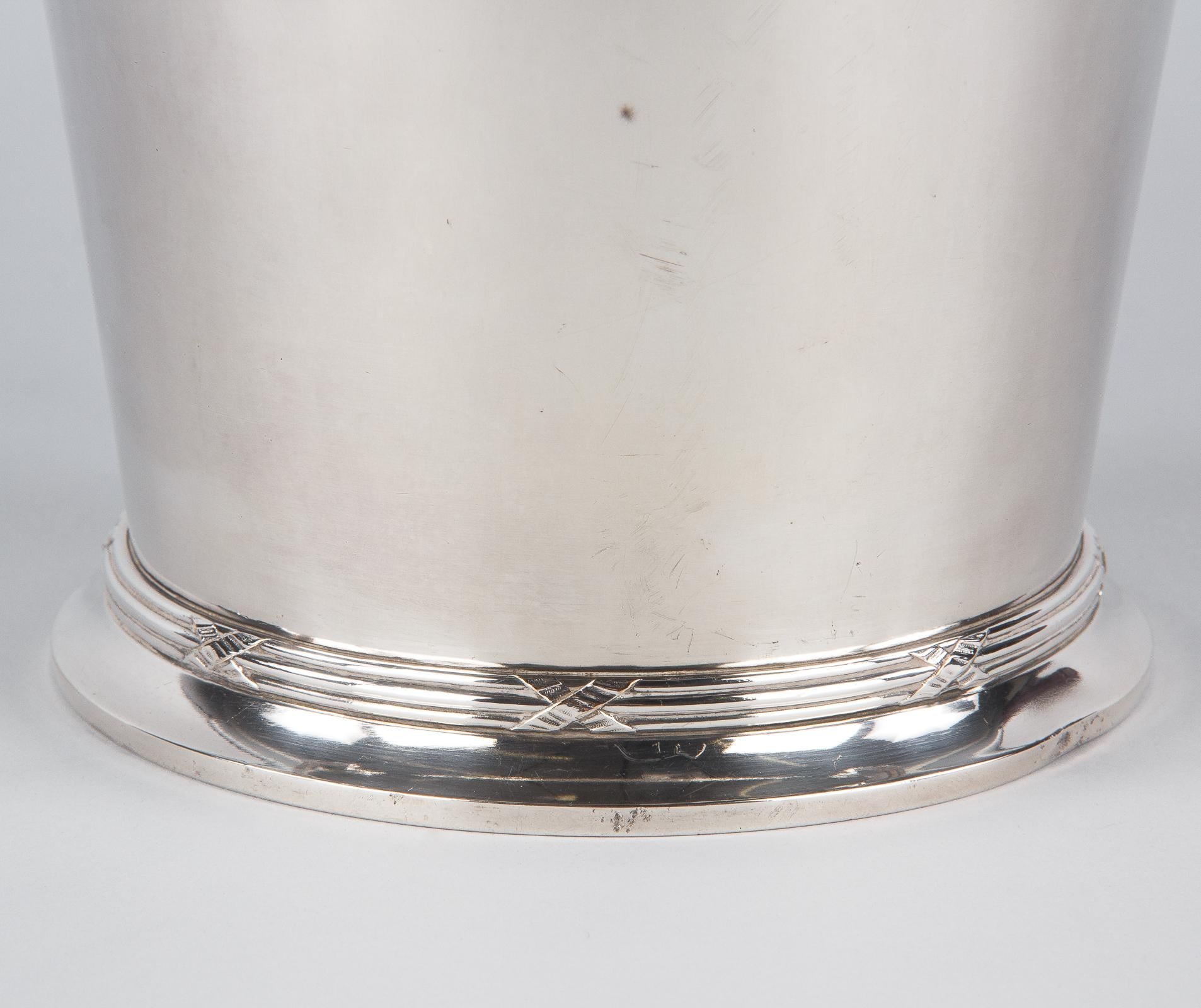 Silver Metal Ice Bucket with Top by Saglier Freres, France, 1940s 1