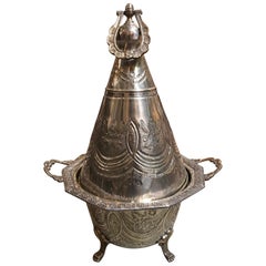 Silver Metal Moroccan Tajine