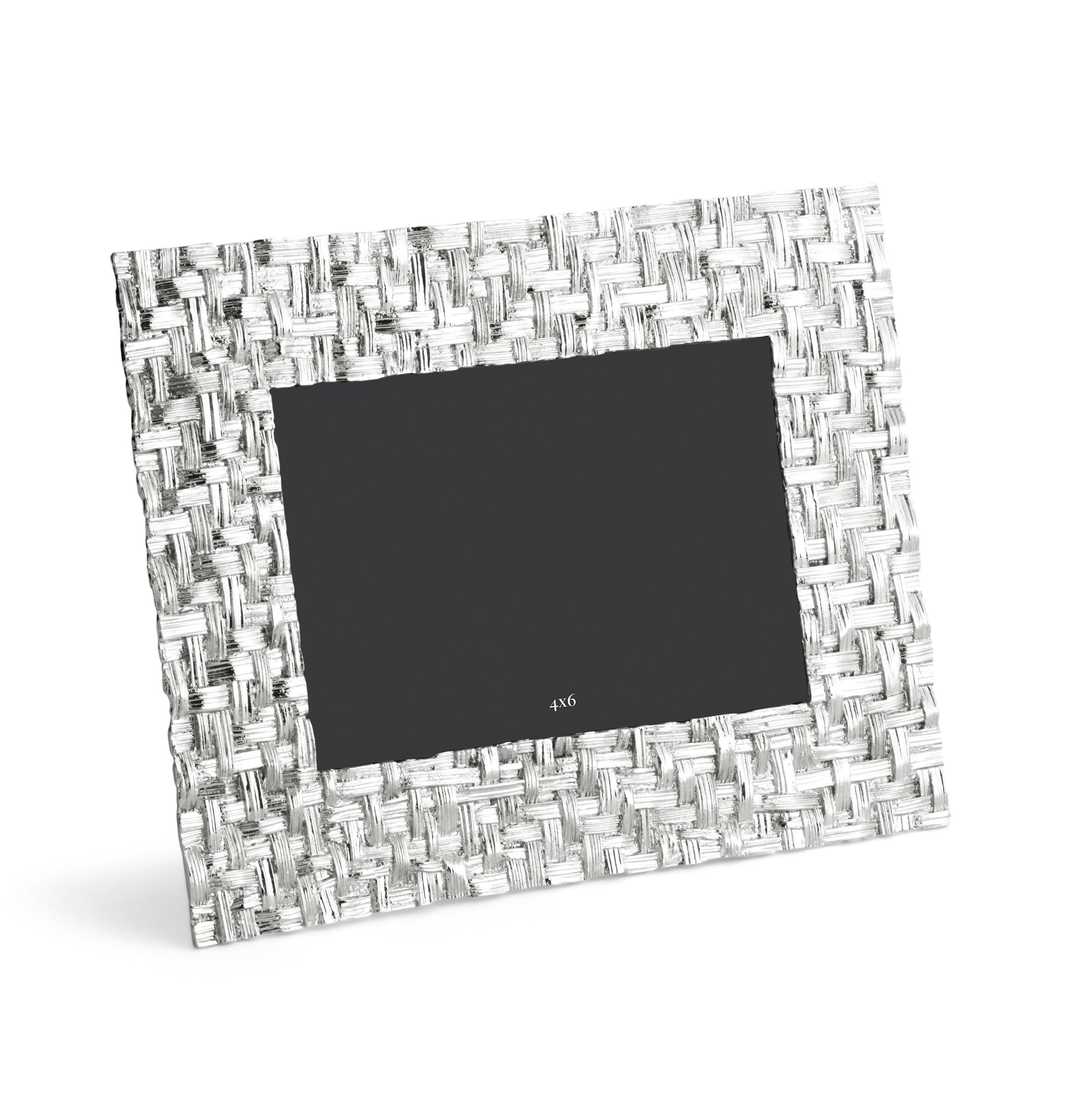 French Silver Metal Palm Leaf Photo Frame, Small Model. For Sale