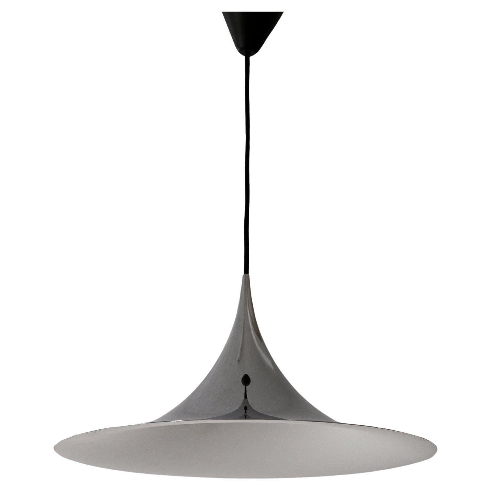 Silver metal pendant lamp by Bonderup & Thorsten For Sale