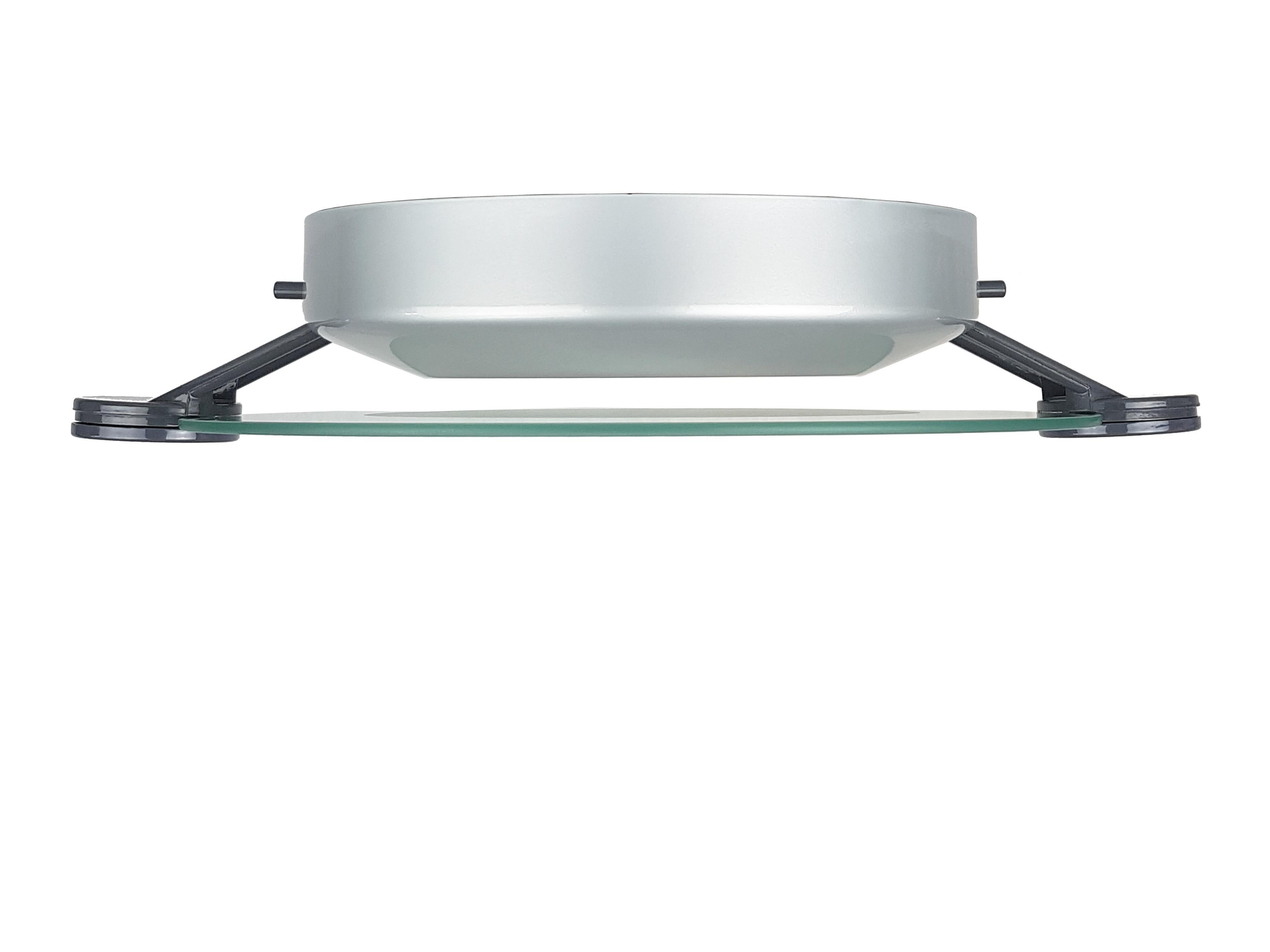 Lámpara de techo Cyclos '85 de metal plateado y vidrio arenado de De Lucchi para Artemide Arenado en venta