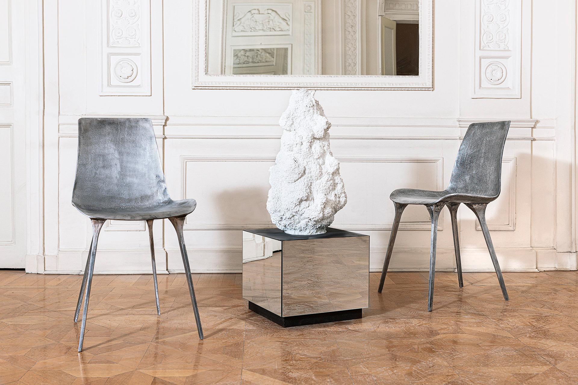 Silver, Metal Sylvie Chair by Stefano Del Vecchio for Delvis Unlimited In New Condition For Sale In Milan, Milan
