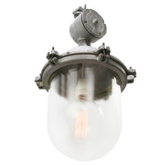 Silver Metal Vintage Industrial Clear Glass Pendant Light
