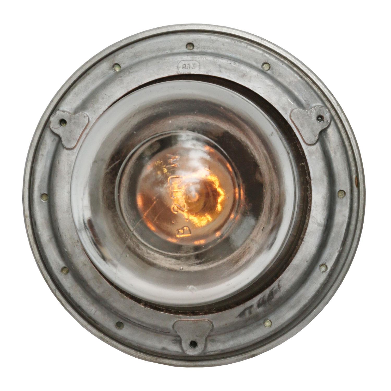 Cast Silver Metal Vintage Industrial Clear Glass Pendant Lights