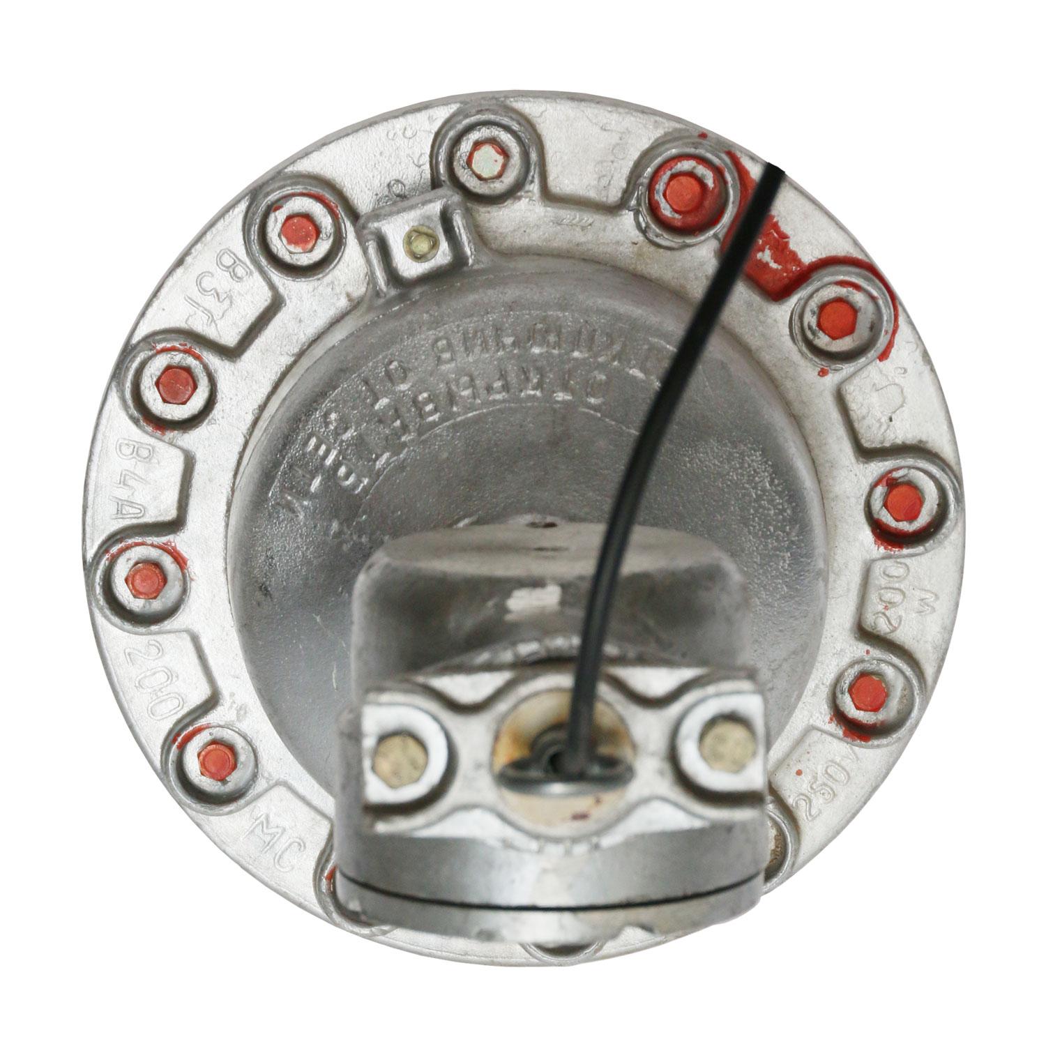 Silver Metal Vintage Industrial Clear Glass Pendant Lights In Good Condition In Amsterdam, NL
