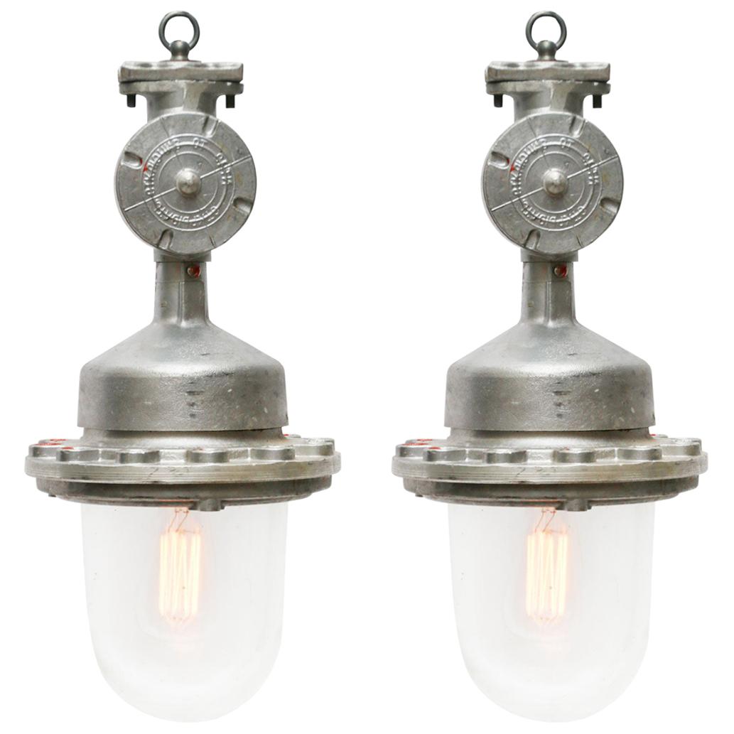 Silver Metal Vintage Industrial Clear Glass Pendant Lights