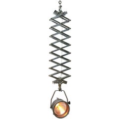Silver Metal Vintage Industrial Hanging Scissor Lamp