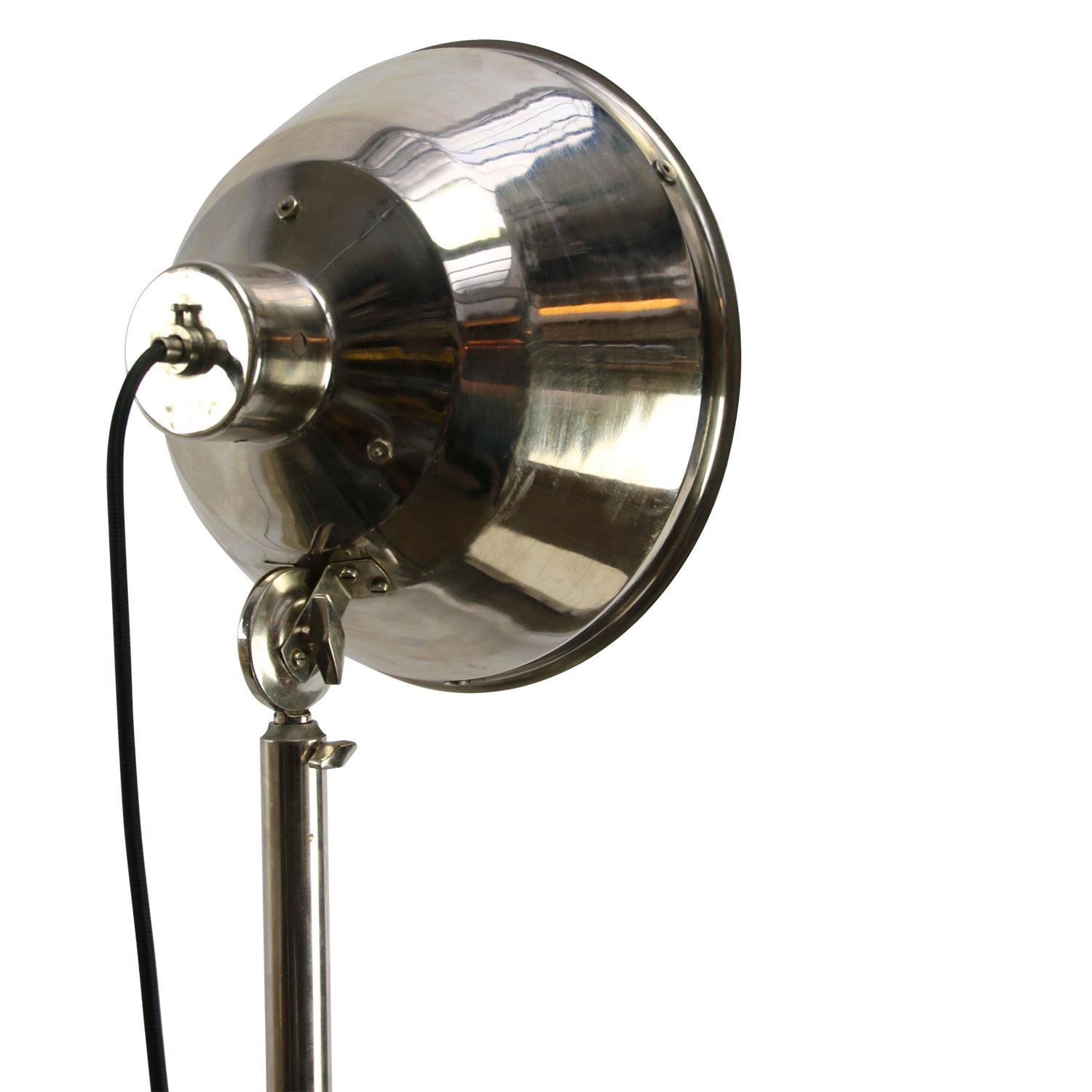 20th Century Silver Metal Vintage Industrial Medical Surgery Scone Wall Light For Sale