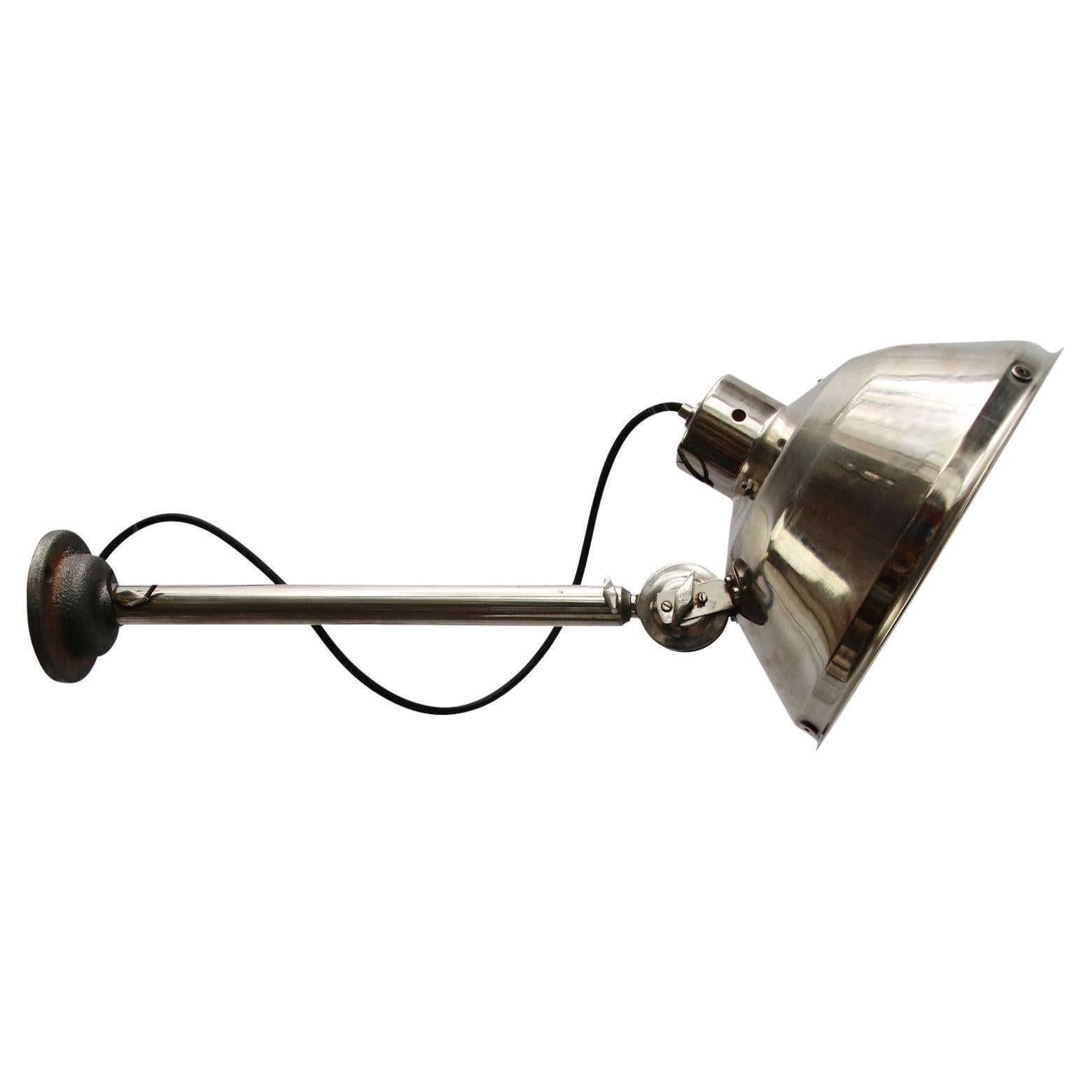 Silver Metal Vintage Industrial Medical Surgery Scone Wall Light For Sale