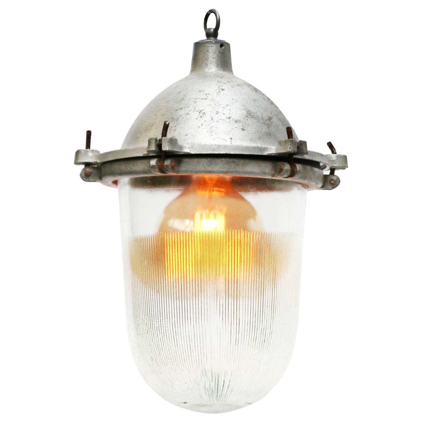 French Holophane Glass Vintage Pendant Lights at 1stDibs