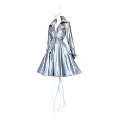 Silver Metallic Trench Coat Jacket