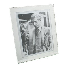 Vintage Silver Mirror Glass Picture Frame, France 1940s