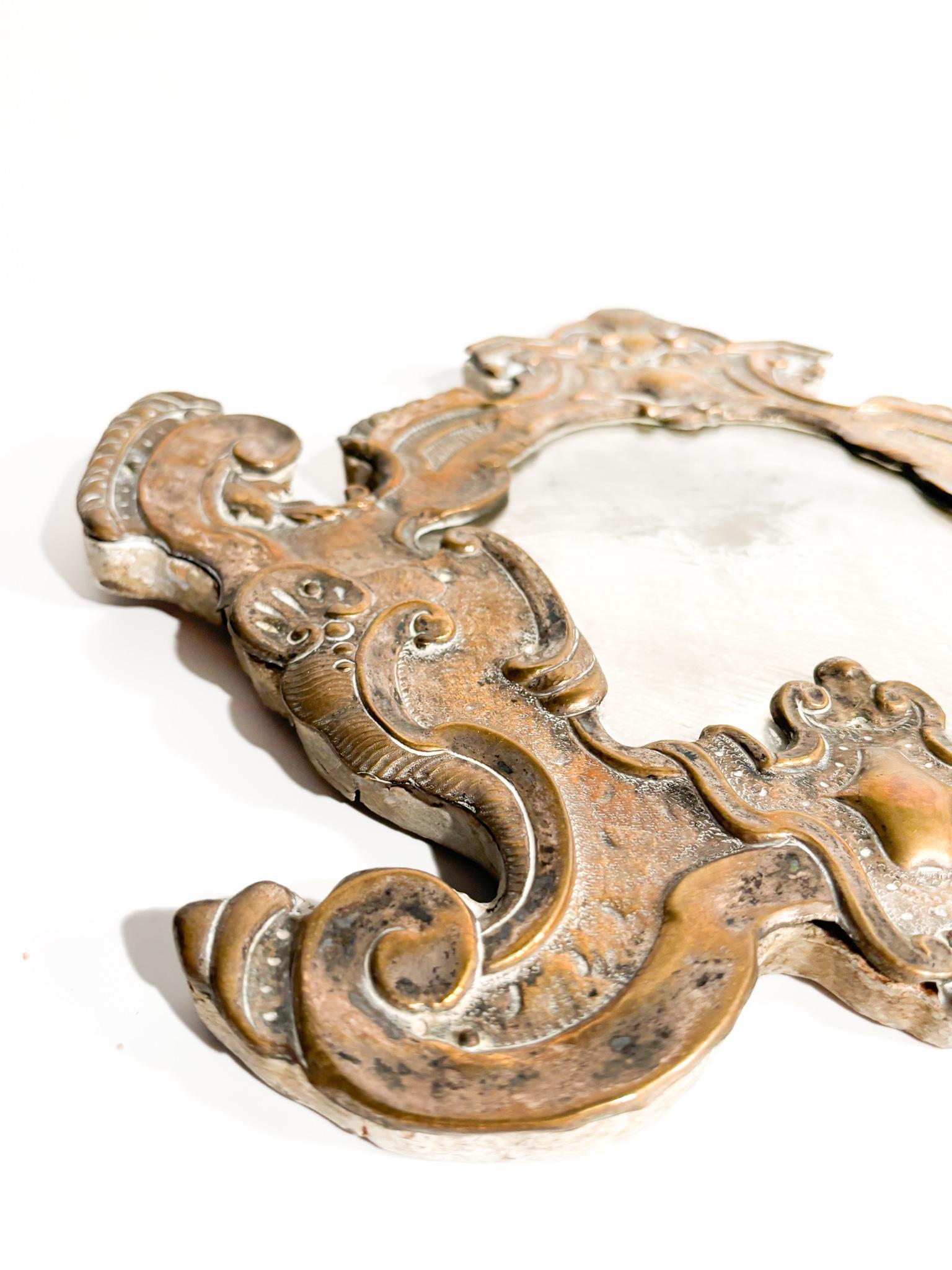 Silberspiegel auf Holz mit Quecksilberspiegel Ende 19. im Zustand „Relativ gut“ im Angebot in Milano, MI