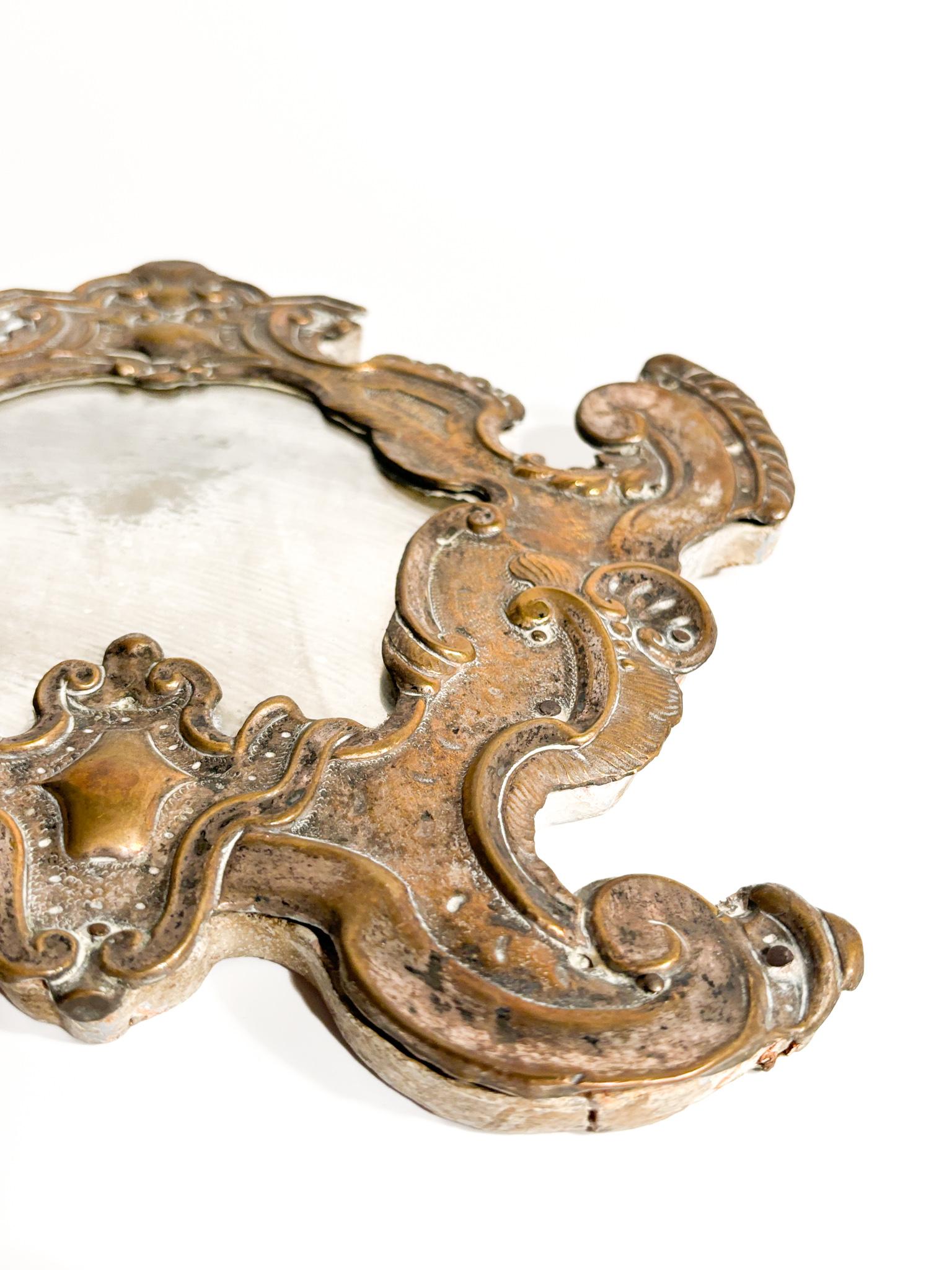Silver Mirror on Wood with Mercury Mirror Late 19th Century For Sale 1