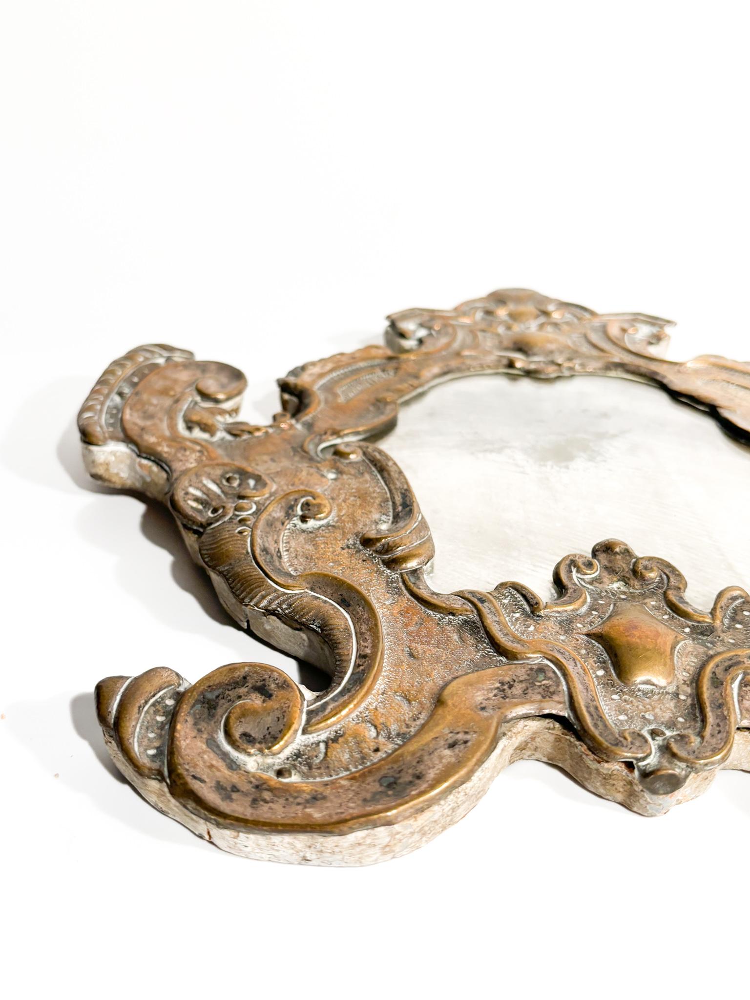 Silver Mirror on Wood with Mercury Mirror Late 19th Century For Sale 3
