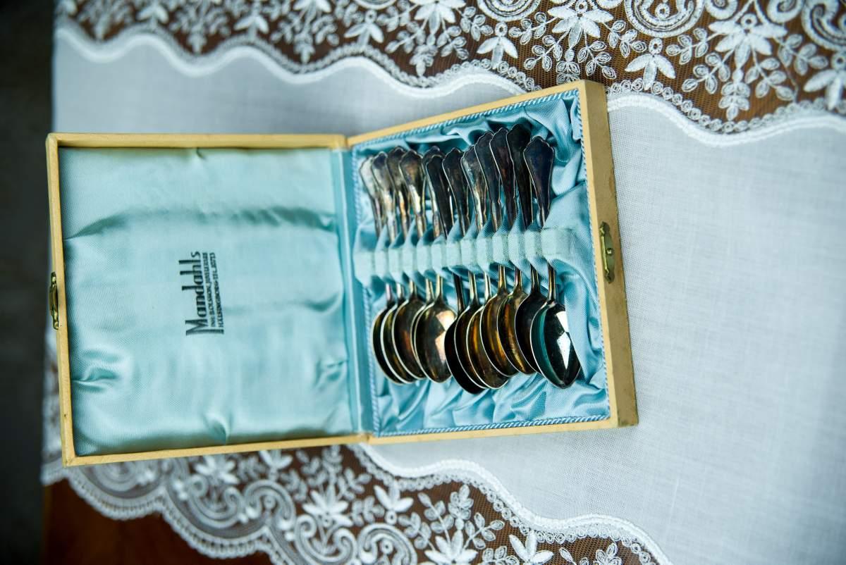 Swedish Silver Mocha Teaspoons, 12 Pieces, Year 1948 For Sale