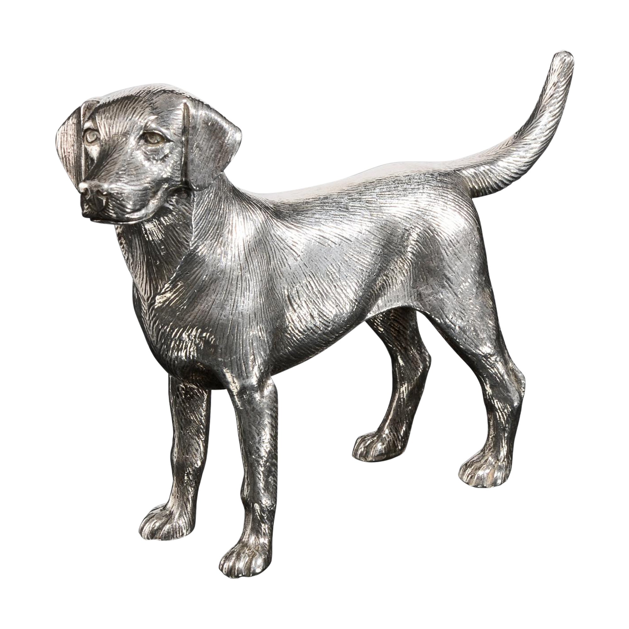 Sculptures - Modèle argenté de chien labrador, 1978