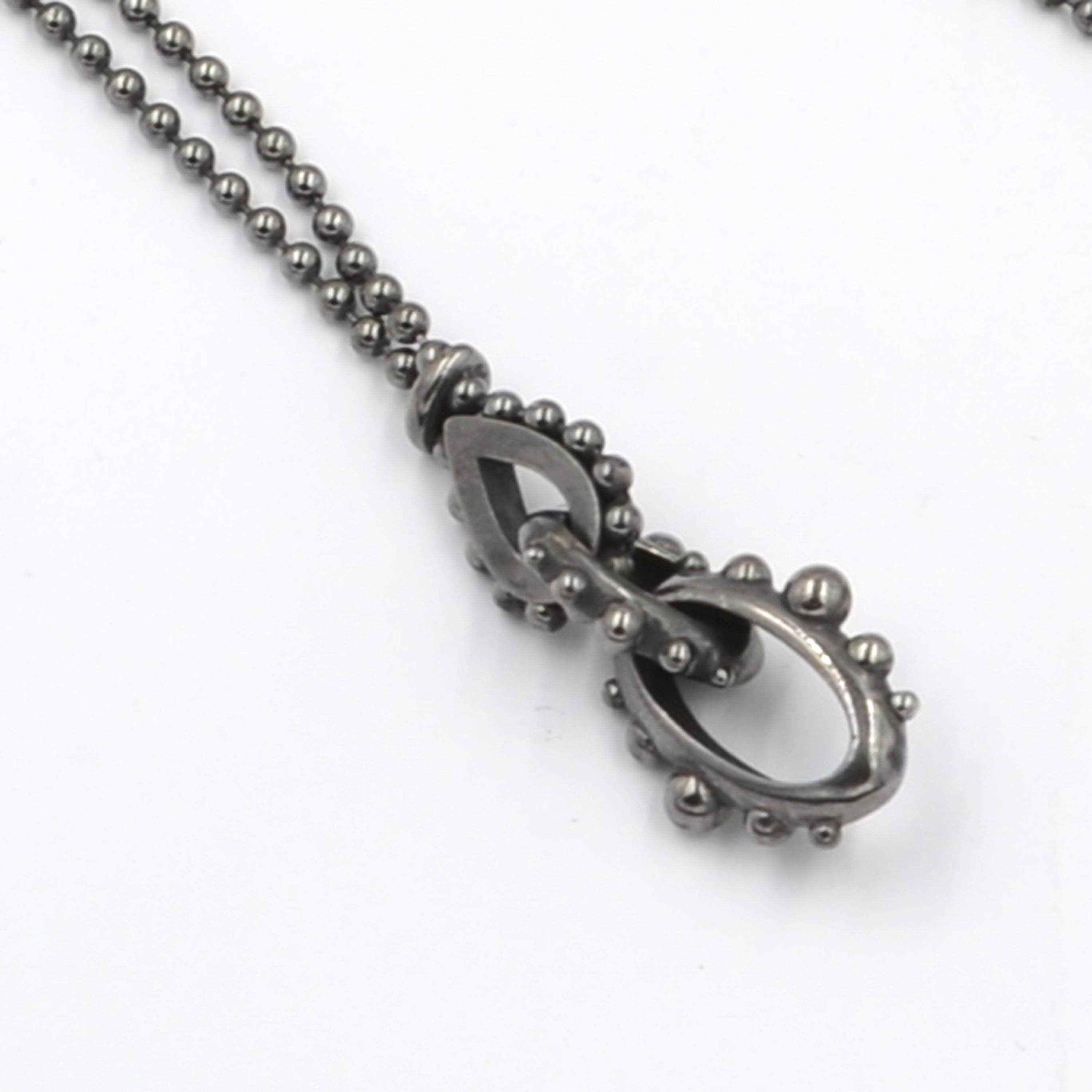 Women's or Men's Silver Modern Pendant with Chain For Sale
