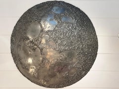 Silver moon wall-mounted sculpture